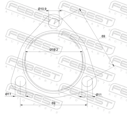 Dichtung, Abgasrohr FEBEST 23492-007 Bild Dichtung, Abgasrohr FEBEST 23492-007
