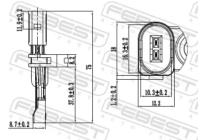 Sensor, Raddrehzahl Hinterachse FEBEST 23606-016 Bild Sensor, Raddrehzahl Hinterachse FEBEST 23606-016
