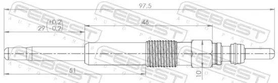 Glühkerze 11 V FEBEST 23642-004 Bild Glühkerze 11 V FEBEST 23642-004