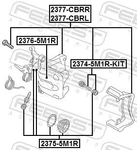 Führungsbolzen, Bremssattel FEBEST 2374-5M1R-KIT Bild Führungsbolzen, Bremssattel FEBEST 2374-5M1R-KIT