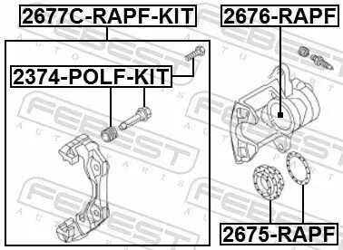 Führungsbolzen, Bremssattel FEBEST 2374-POLF-KIT Bild Führungsbolzen, Bremssattel FEBEST 2374-POLF-KIT