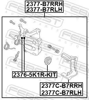 Reparatursatz, Bremssattel FEBEST 2376-5K1R-KIT Bild Reparatursatz, Bremssattel FEBEST 2376-5K1R-KIT