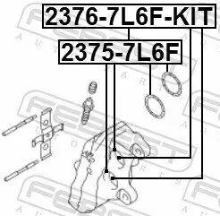 Reparatursatz, Bremssattel FEBEST 2376-7L6F-KIT Bild Reparatursatz, Bremssattel FEBEST 2376-7L6F-KIT