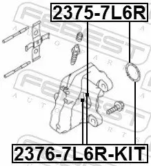 Reparatursatz, Bremssattel Hinterachse FEBEST 2376-7L6R-KIT Bild Reparatursatz, Bremssattel Hinterachse FEBEST 2376-7L6R-KIT