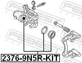 Reparatursatz, Bremssattel Hinterachse FEBEST 2376-9N5R-KIT Bild Reparatursatz, Bremssattel Hinterachse FEBEST 2376-9N5R-KIT