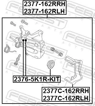 Bremssattel Hinterachse links FEBEST 2377-162RLH Bild Bremssattel Hinterachse links FEBEST 2377-162RLH