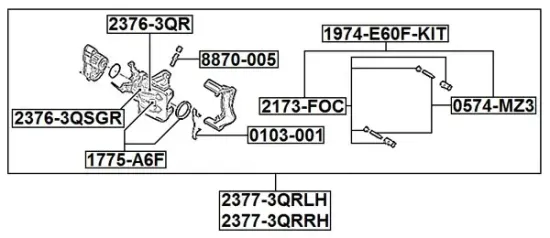 Bremssattel Hinterachse links FEBEST 2377-3QRLH Bild Bremssattel Hinterachse links FEBEST 2377-3QRLH