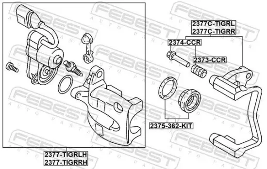 Bremssattel Hinterachse links FEBEST 2377-TIGRLH Bild Bremssattel Hinterachse links FEBEST 2377-TIGRLH