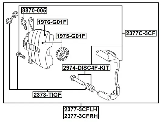 Halter, Bremssattel Vorderachse FEBEST 2377C-3CF Bild Halter, Bremssattel Vorderachse FEBEST 2377C-3CF