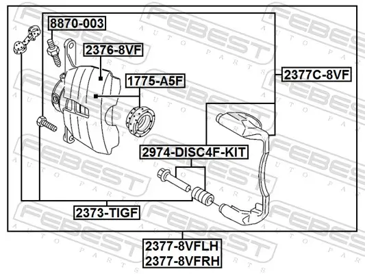Halter, Bremssattel FEBEST 2377C-8VF Bild Halter, Bremssattel FEBEST 2377C-8VF