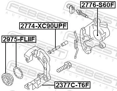 Bremssattelhaltersatz Vorderachse FEBEST 2377C-T6F Bild Bremssattelhaltersatz Vorderachse FEBEST 2377C-T6F