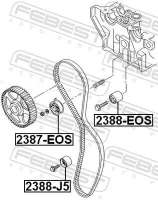 Spannrolle, Zahnriemen FEBEST 2387-EOS Bild Spannrolle, Zahnriemen FEBEST 2387-EOS