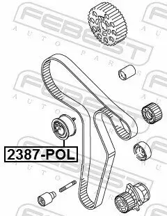 Spannrolle, Zahnriemen FEBEST 2387-POL Bild Spannrolle, Zahnriemen FEBEST 2387-POL