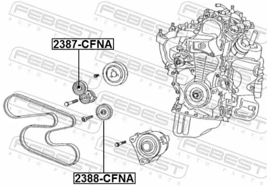 Umlenk-/Führungsrolle, Keilrippenriemen FEBEST 2388-CFNA Bild Umlenk-/Führungsrolle, Keilrippenriemen FEBEST 2388-CFNA