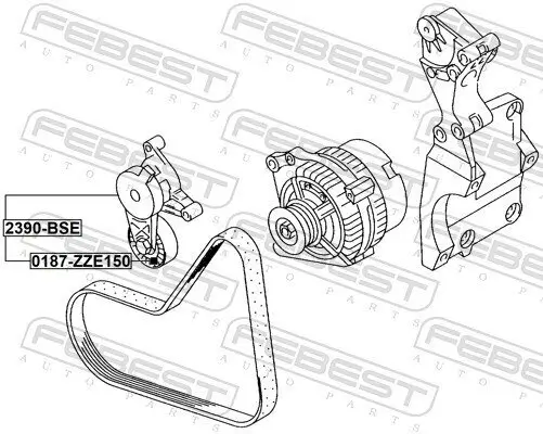 Riemenspanner, Keilrippenriemen FEBEST 2390-BSE Bild Riemenspanner, Keilrippenriemen FEBEST 2390-BSE