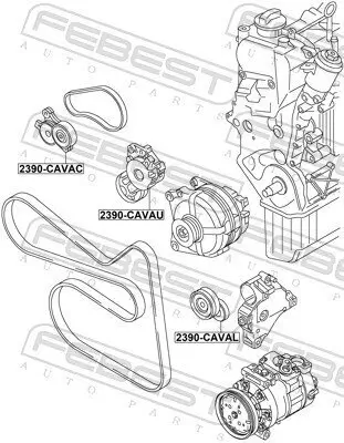 Riemenspanner, Keilrippenriemen FEBEST 2390-CAVAL Bild Riemenspanner, Keilrippenriemen FEBEST 2390-CAVAL