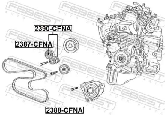 Riemenspanner, Keilrippenriemen FEBEST 2390-CFNA Bild Riemenspanner, Keilrippenriemen FEBEST 2390-CFNA