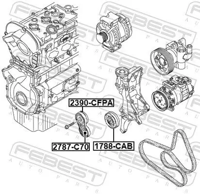 Riemenspanner, Keilrippenriemen FEBEST 2390-CFPA Bild Riemenspanner, Keilrippenriemen FEBEST 2390-CFPA