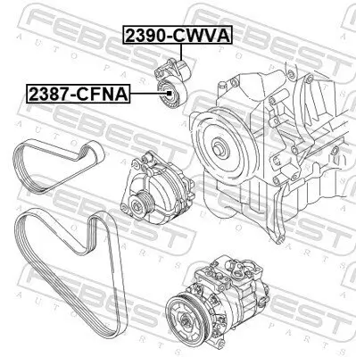 Riemenspanner, Keilrippenriemen FEBEST 2390-CWVA Bild Riemenspanner, Keilrippenriemen FEBEST 2390-CWVA