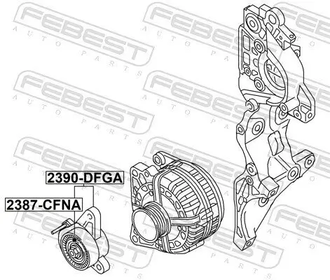 Riemenspanner, Keilrippenriemen FEBEST 2390-DFGA Bild Riemenspanner, Keilrippenriemen FEBEST 2390-DFGA