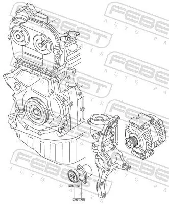 Riemenspanner, Keilrippenriemen FEBEST 2390-TIGII Bild Riemenspanner, Keilrippenriemen FEBEST 2390-TIGII
