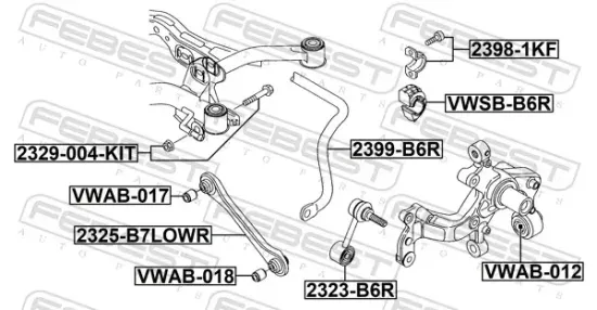 Halter, Stabilisatorlagerung Hinterachse FEBEST 2398-1KF Bild Halter, Stabilisatorlagerung Hinterachse FEBEST 2398-1KF