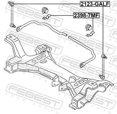 Halter, Stabilisatorlagerung Vorderachse FEBEST 2398-7MF Bild Halter, Stabilisatorlagerung Vorderachse FEBEST 2398-7MF