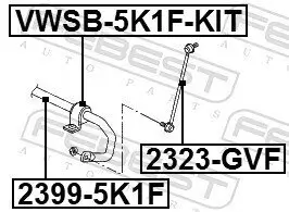 Stabilisator, Fahrwerk Vorderachse FEBEST 2399-5K1F Bild Stabilisator, Fahrwerk Vorderachse FEBEST 2399-5K1F