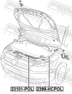 Motorhaubenzug FEBEST 2399-HCPOL Bild Motorhaubenzug FEBEST 2399-HCPOL