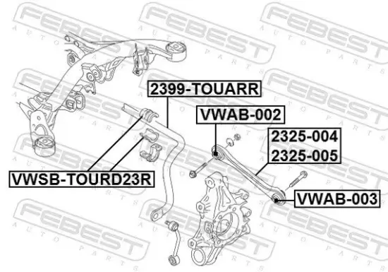 Stabilisator, Fahrwerk hinten FEBEST 2399-TOUARR Bild Stabilisator, Fahrwerk hinten FEBEST 2399-TOUARR