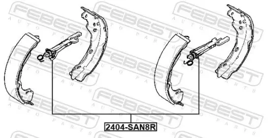 Nachsteller, Trommelbremse FEBEST 2404-SAN8R Bild Nachsteller, Trommelbremse FEBEST 2404-SAN8R