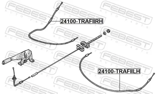 Seilzug, Feststellbremse hinten links FEBEST 24100-TRAFIILH Bild Seilzug, Feststellbremse hinten links FEBEST 24100-TRAFIILH