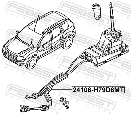 Seilzug, Schaltgetriebe FEBEST 24106-H79D6MT Bild Seilzug, Schaltgetriebe FEBEST 24106-H79D6MT