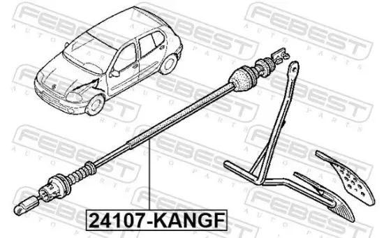 Gaszug FEBEST 24107-KANGF Bild Gaszug FEBEST 24107-KANGF