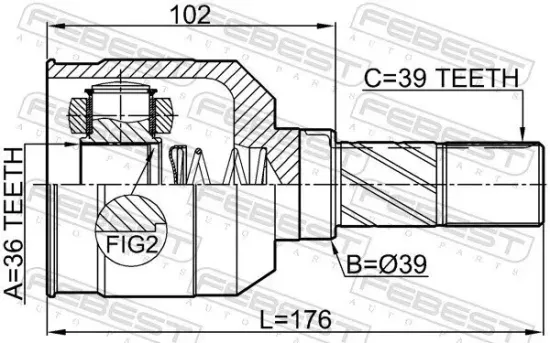 Gelenksatz, Antriebswelle getriebeseitig Vorderachse links FEBEST 2411-MEGIIILH Bild Gelenksatz, Antriebswelle getriebeseitig Vorderachse links FEBEST 2411-MEGIIILH
