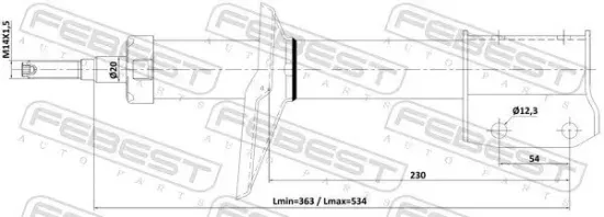 Stoßdämpfer Vorderachse FEBEST 24110-002F Bild Stoßdämpfer Vorderachse FEBEST 24110-002F