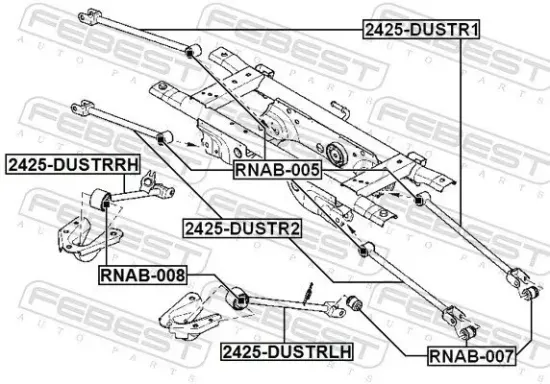 Lenker, Radaufhängung Hinterachse links FEBEST 2425-DUSTRLH Bild Lenker, Radaufhängung Hinterachse links FEBEST 2425-DUSTRLH