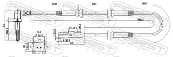 Sensor, Raddrehzahl Vorderachse FEBEST 24606-005 Bild Sensor, Raddrehzahl Vorderachse FEBEST 24606-005