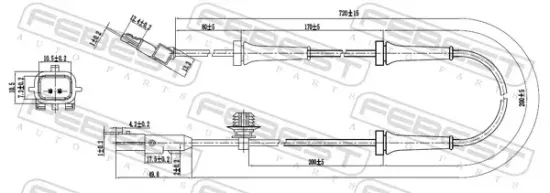 Sensor, Raddrehzahl Vorderachse FEBEST 24606-009 Bild Sensor, Raddrehzahl Vorderachse FEBEST 24606-009