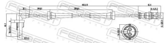 Sensor, Raddrehzahl Hinterachse rechts FEBEST 24606-012 Bild Sensor, Raddrehzahl Hinterachse rechts FEBEST 24606-012