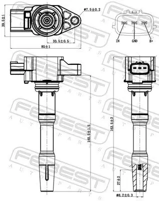 Zündspule FEBEST 24640-003 Bild Zündspule FEBEST 24640-003