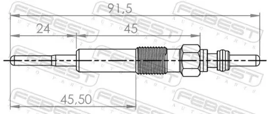 Glühkerze 4,4 V FEBEST 24642-005 Bild Glühkerze 4,4 V FEBEST 24642-005