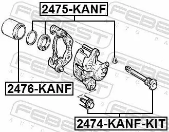Führungsbolzen, Bremssattel FEBEST 2474-KANF-KIT Bild Führungsbolzen, Bremssattel FEBEST 2474-KANF-KIT