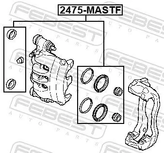 Reparatursatz, Bremssattel Vorderachse FEBEST 2475-MASTF Bild Reparatursatz, Bremssattel Vorderachse FEBEST 2475-MASTF