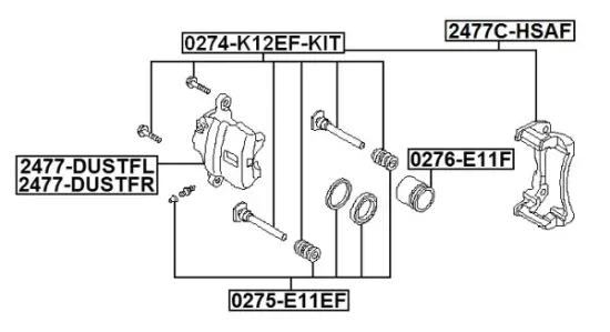 Halter, Bremssattel FEBEST 2477C-HSAF Bild Halter, Bremssattel FEBEST 2477C-HSAF