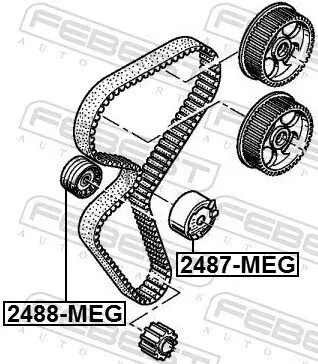 Umlenk-/Führungsrolle, Zahnriemen FEBEST 2488-MEG Bild Umlenk-/Führungsrolle, Zahnriemen FEBEST 2488-MEG