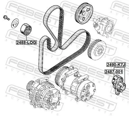 Riemenspanner, Keilrippenriemen FEBEST 2490-K7J Bild Riemenspanner, Keilrippenriemen FEBEST 2490-K7J
