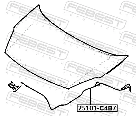Motorhaubenzug FEBEST 25101-C4B7 Bild Motorhaubenzug FEBEST 25101-C4B7