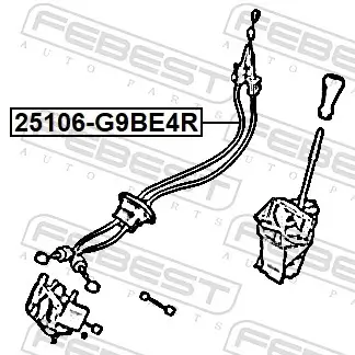 Seilzug, Schaltgetriebe FEBEST 25106-G9BE4R Bild Seilzug, Schaltgetriebe FEBEST 25106-G9BE4R