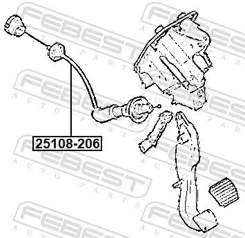 Seilzug, Kupplungsbetätigung FEBEST 25108-206 Bild Seilzug, Kupplungsbetätigung FEBEST 25108-206